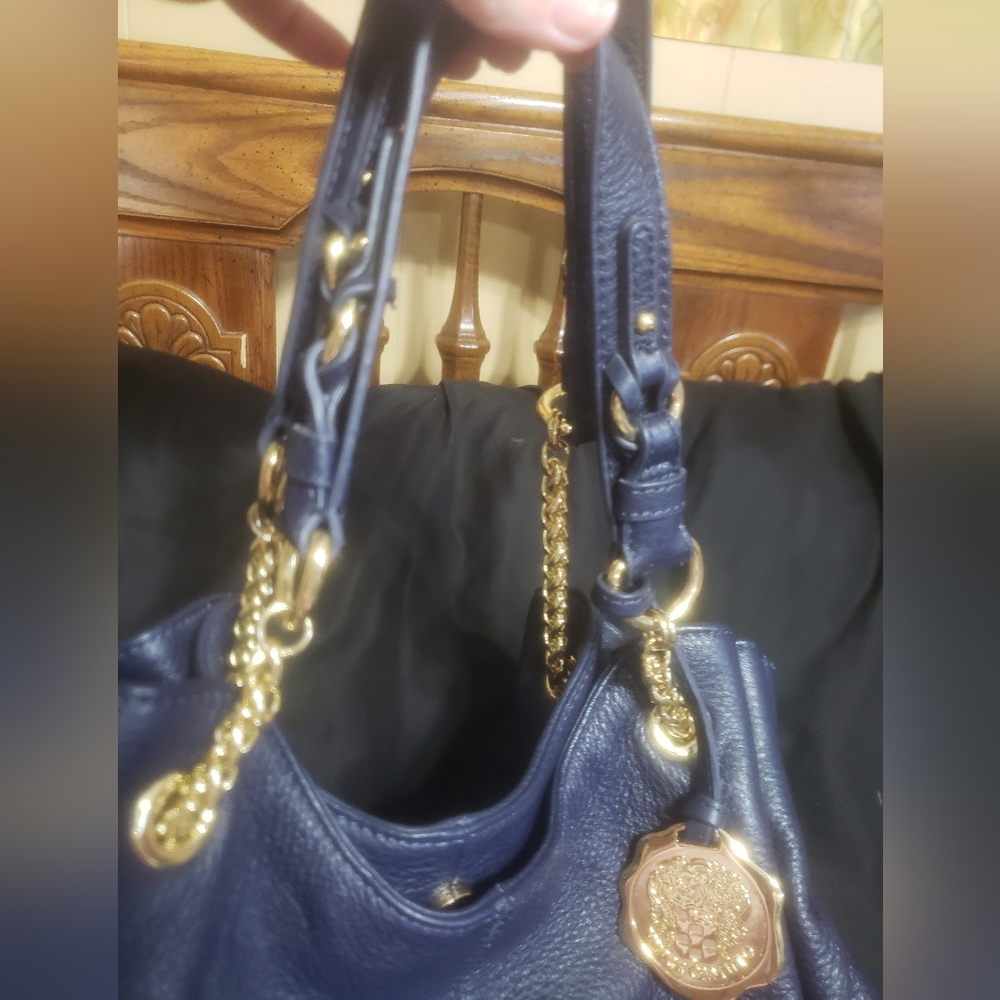 Vince Camuto LEATHER Navy Blue Shoulder Bag - Picture 4 of 10